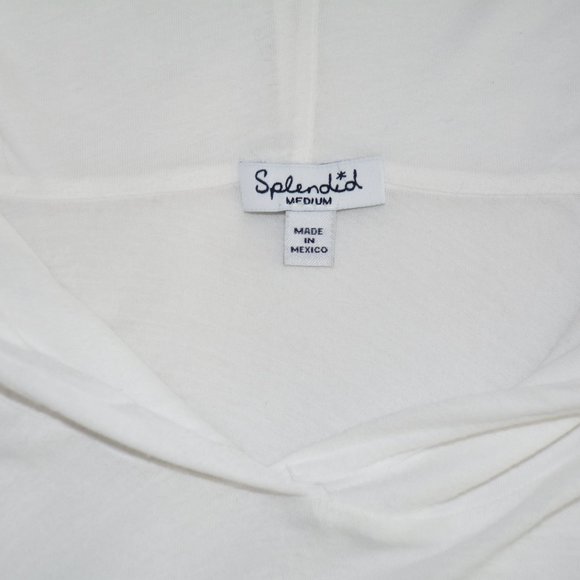 Splendid Light Cotton Hoodie Shirt in Whilte - Size M - Picture 6 of 7